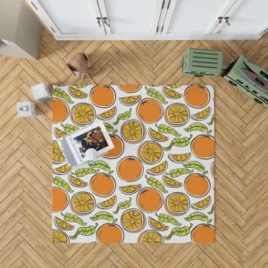 Tangerine Fruit Design Rug