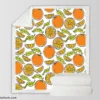 Tangerine Fruit Design Sherpa Fleece Blanket