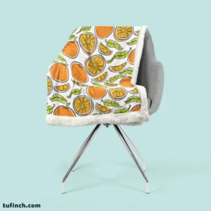 Tangerine Fruit Design Sherpa Fleece Blanket 2