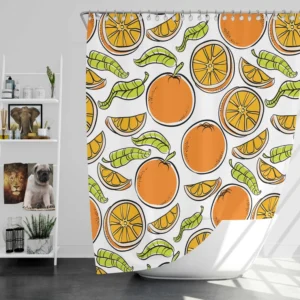 Tangerine Fruit Design Shower Curtain