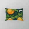 Tangerine Fruit Leaves Pattern Pillow Case