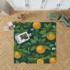 Tangerine Fruit Leaves Pattern Rug