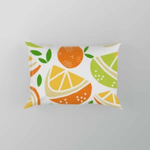 Tangerine Lemons Leave Pattern Pillow Case