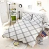 Tartan Pattern Grey Plaid Bedding Set