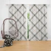 Tartan Pattern Grey Plaid Curtain