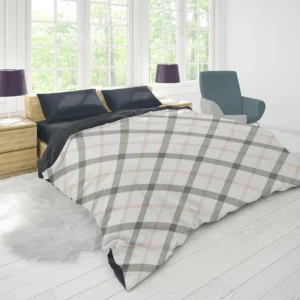 Tartan Pattern Grey Plaid Duvet Cover 1