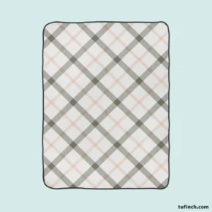 Tartan Pattern Grey Plaid Fleece Blanket 1