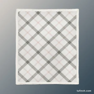 Tartan Pattern Grey Plaid Sherpa Fleece Blanket 1