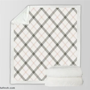 Tartan Pattern Grey Plaid Sherpa Fleece Blanket