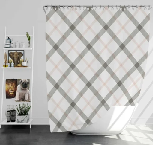 Tartan Pattern Grey Plaid Shower Curtain