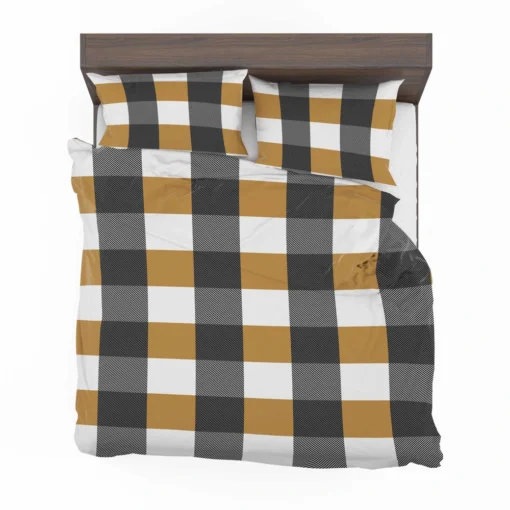 Tartan Plaid Black Brown Bedding Set 2