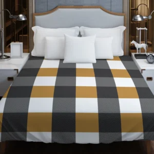 Tartan Plaid Black Brown Duvet Cover