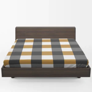 Tartan Plaid Black Brown Fitted Sheet 1