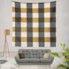 Tartan Plaid Black Brown Wall Tapestry