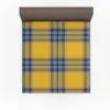 Tartan Plaid Pattern Yellow Blue Stripe Fitted Sheet