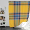 Tartan Plaid Pattern Yellow Blue Stripe Shower Curtain