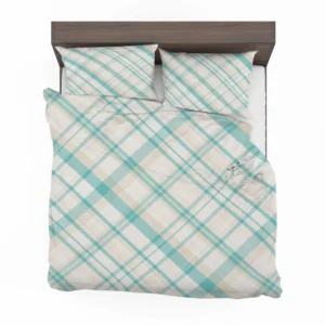 Tartan Scotland Light Blue White Plaid Design Bedding Set 2