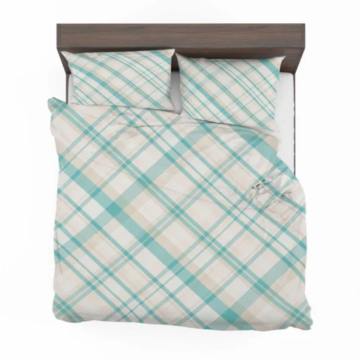 Tartan Scotland Light Blue White Plaid Design Bedding Set 2