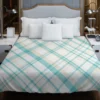 Tartan Scotland Light Blue White Plaid Design Duvet Cover