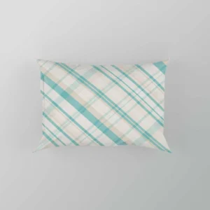 Tartan Scotland Light Blue White Plaid Design Pillow Case