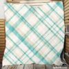 Tartan Scotland Light Blue White Plaid Design Quilt Blanket