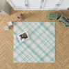 Tartan Scotland Light Blue White Plaid Design Rug