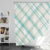 Tartan Scotland Light Blue White Plaid Design Shower Curtain