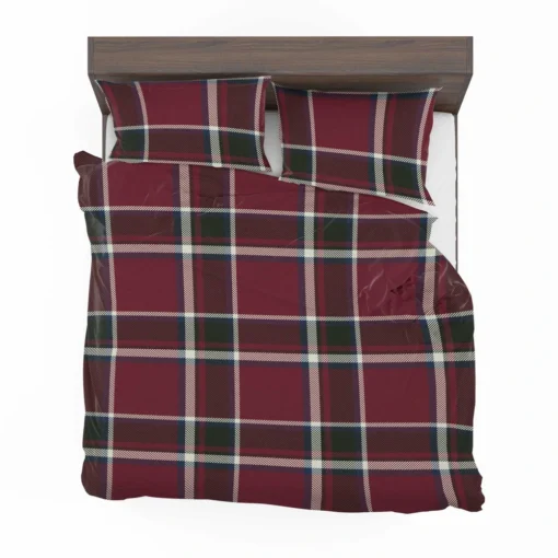 Tartan Scotland Plaid Red Black White Design Bedding Set 2