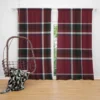 Tartan Scotland Plaid Red Black White Design Curtain