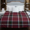 Tartan Scotland Plaid Red Black White Design Duvet Cover