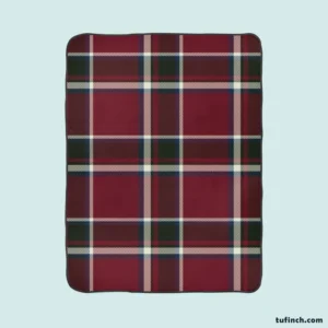 Tartan Scotland Plaid Red Black White Design Fleece Blanket 1