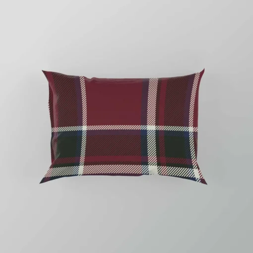 Tartan Scotland Plaid Red Black White Design Pillow Case