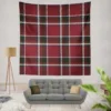 Tartan Scotland Plaid Red Black White Design Wall Tapestry