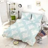 Teal Background Floral Pattern Bedding Set