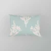 Teal Background Floral Pattern Pillow Case