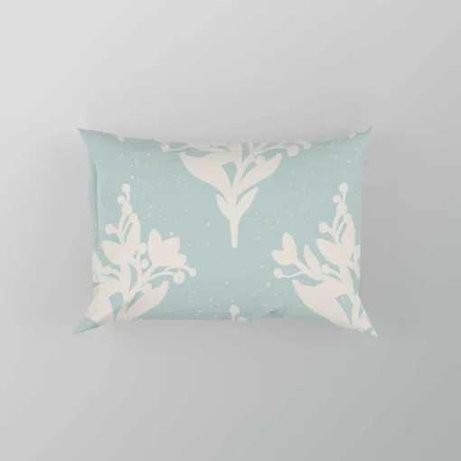 Teal Background Floral Pattern Pillow Case