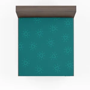 Teal Blue Spark Heart Fitted Sheet