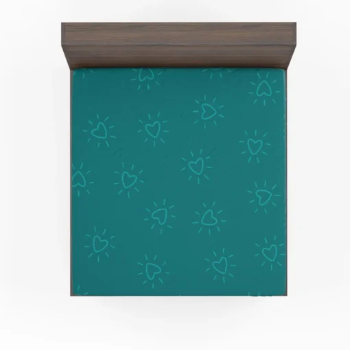 Teal Blue Spark Heart Fitted Sheet