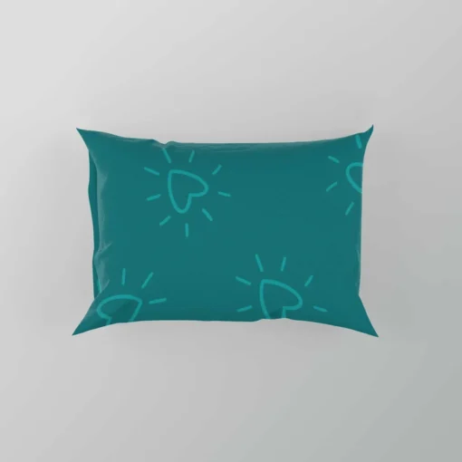 Teal Blue Spark Heart Pillow Case