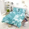 Teal Blue Watercolor Ink Texter Bedding Set