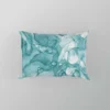 Teal Blue Watercolor Ink Texter Pillow Case