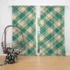 Teal Green Tartan Plaid Pattern Curtain