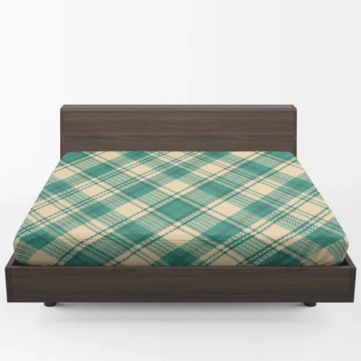 Teal Green Tartan Plaid Pattern Fitted Sheet 1