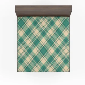 Teal Green Tartan Plaid Pattern Fitted Sheet