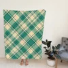 Teal Green Tartan Plaid Pattern Fleece Blanket