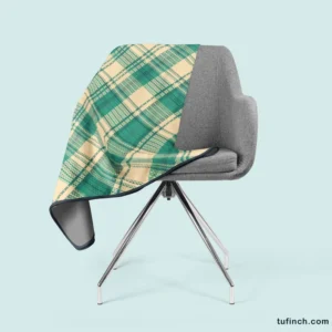 Teal Green Tartan Plaid Pattern Fleece Blanket 2