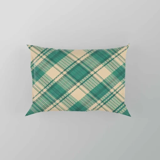 Teal Green Tartan Plaid Pattern Pillow Case