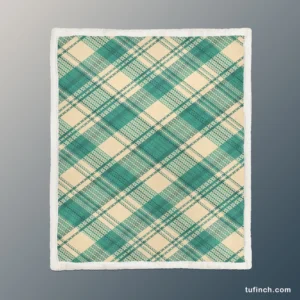 Teal Green Tartan Plaid Pattern Sherpa Fleece Blanket 1