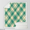 Teal Green Tartan Plaid Pattern Sherpa Fleece Blanket