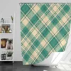 Teal Green Tartan Plaid Pattern Shower Curtain